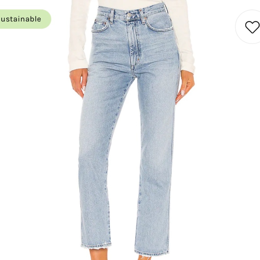 Agolde Pinch Waist High Rise Kick Jeans Size 24 Light Wash